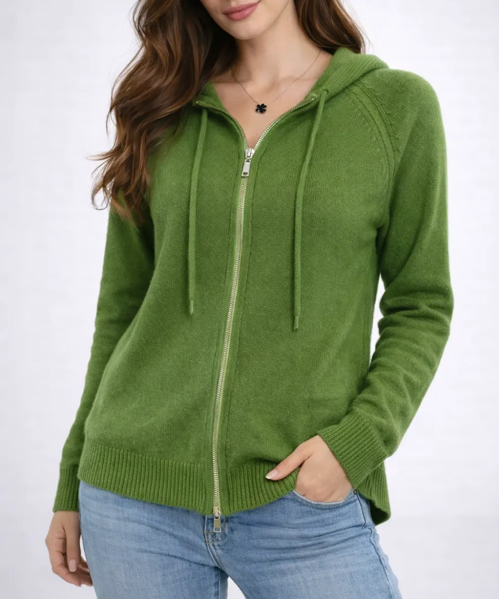 Two Way Cashmere Zip Hoodie