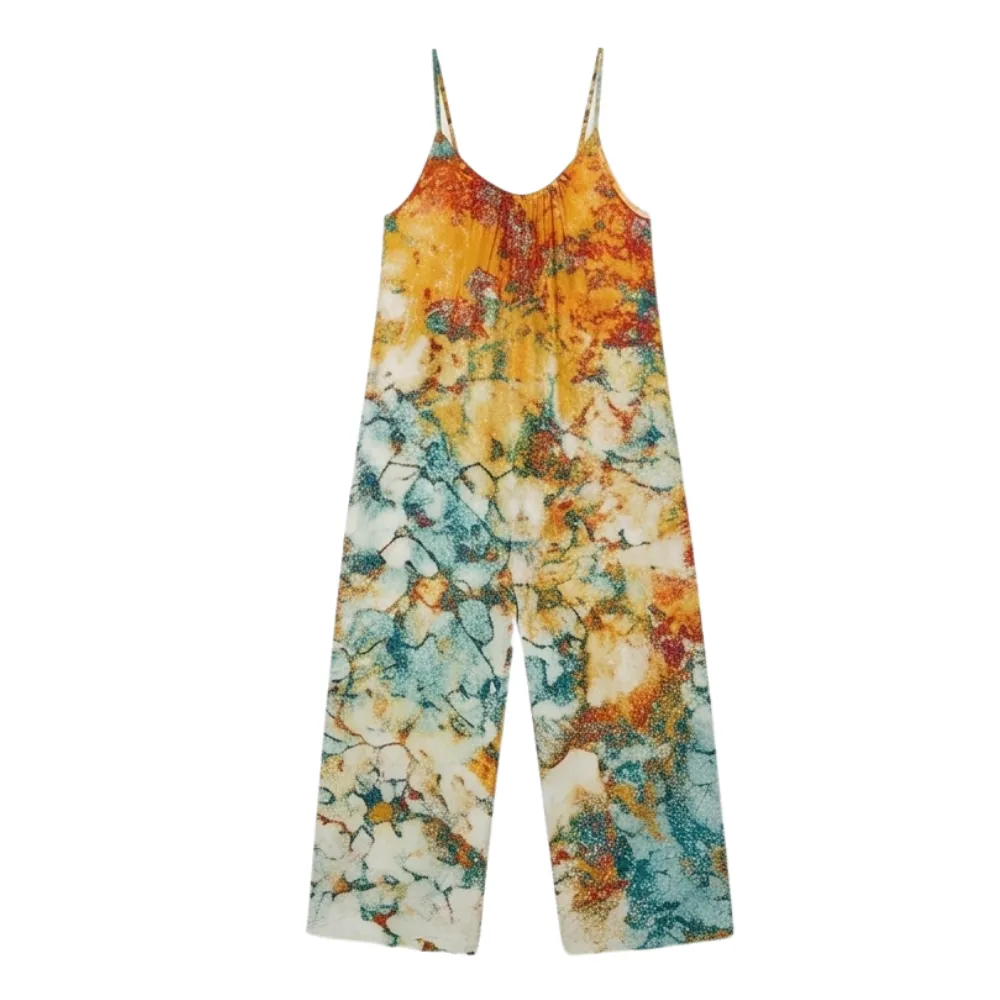Wide Leg Tie Dye Jumpsuit