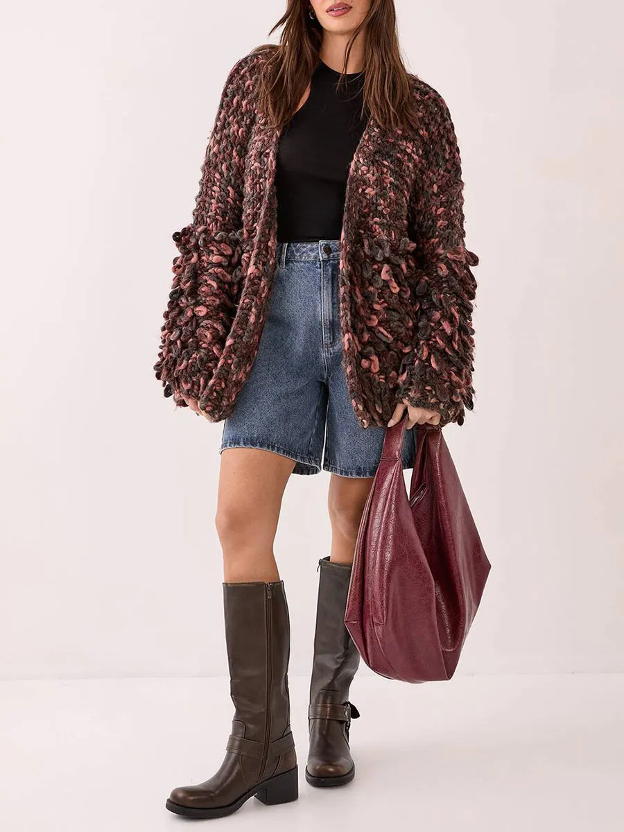 Women'S Fashionable Thick-Knit Cardigan