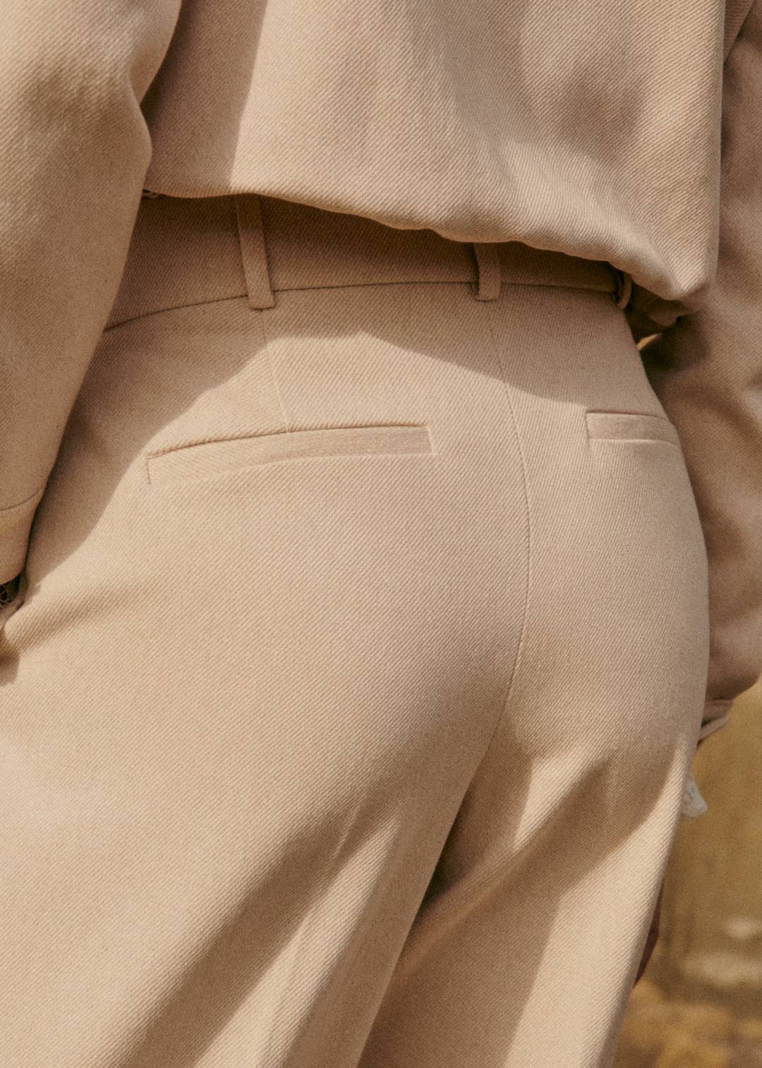 Low-Rise Flat-Pleated Trousers