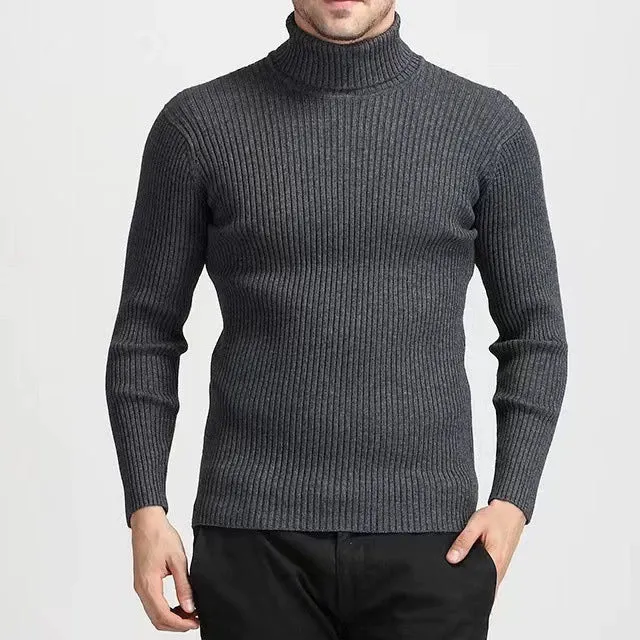 Solid Color Turtleneck Sweater