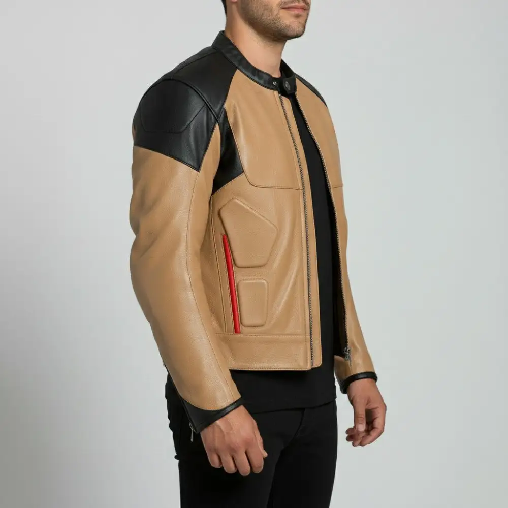 Classic Cowhide Biker Racing Motorcycle Jacket