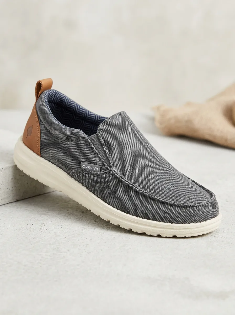 Streetwear Slip-On Graphic Sport Look Men's Stretch Canvas Shoes