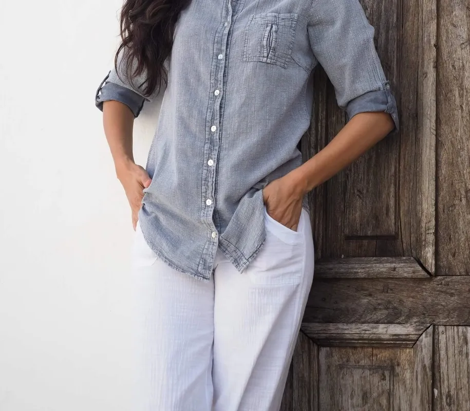 Fossil Gray Clean Button Shirt