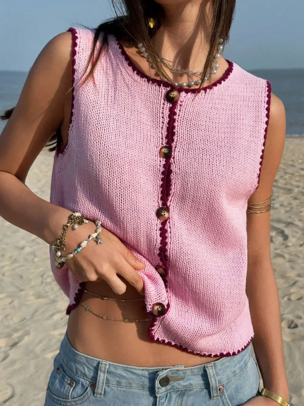 Button Down Sweater Vest