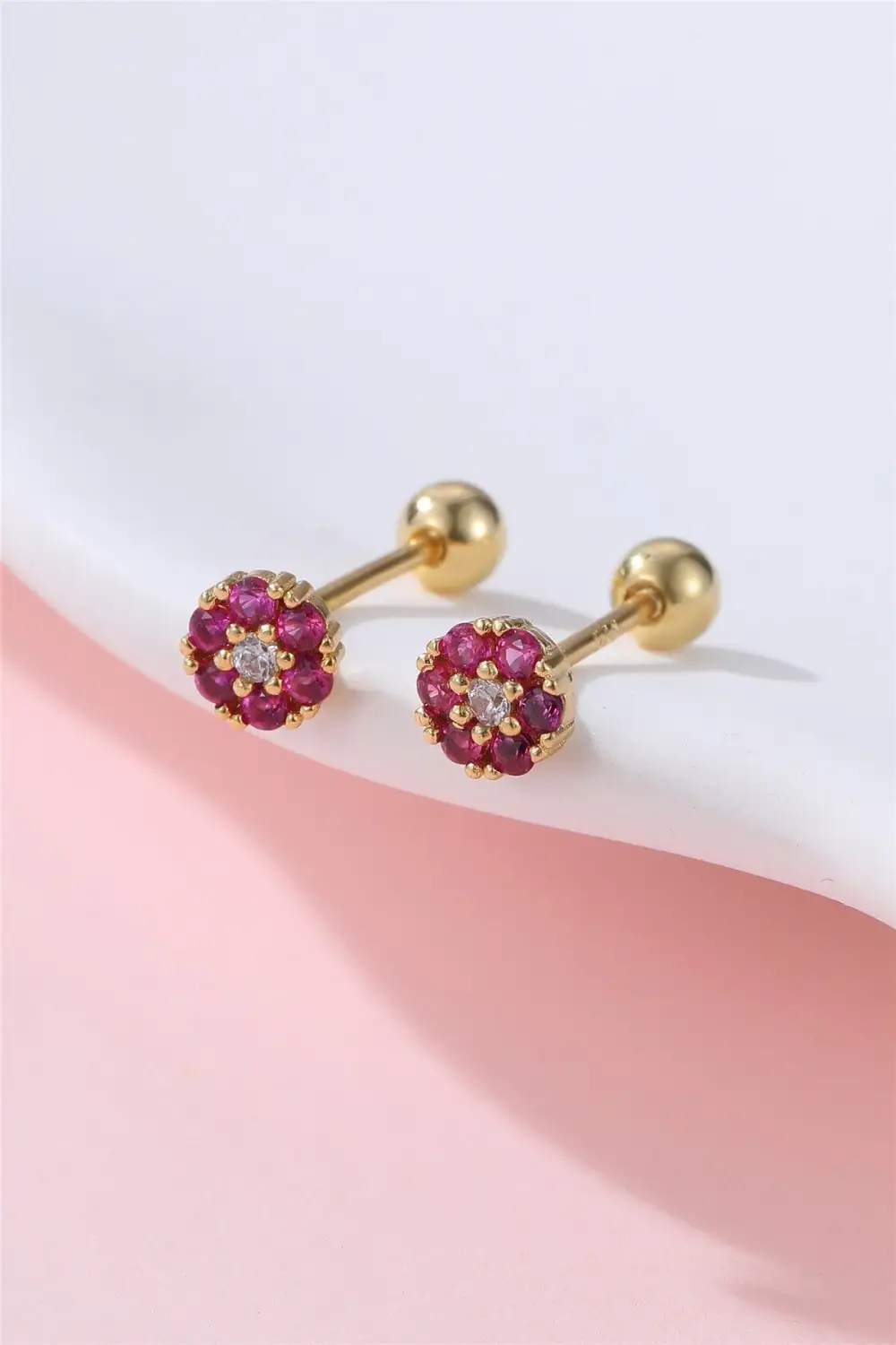 Colorful Crystal Flower Stud arrings