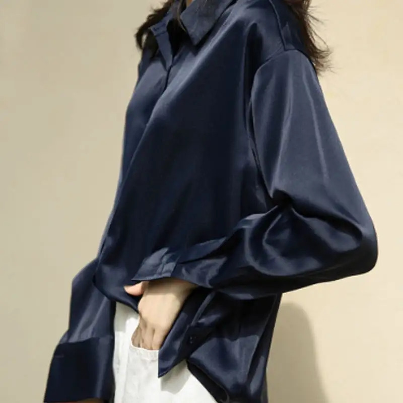 Relaxed Refined Silk Look Blouse