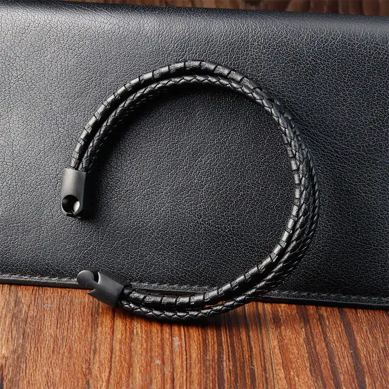 Simple Braided Pattern Titanium Steel Multi Layer Bracelet