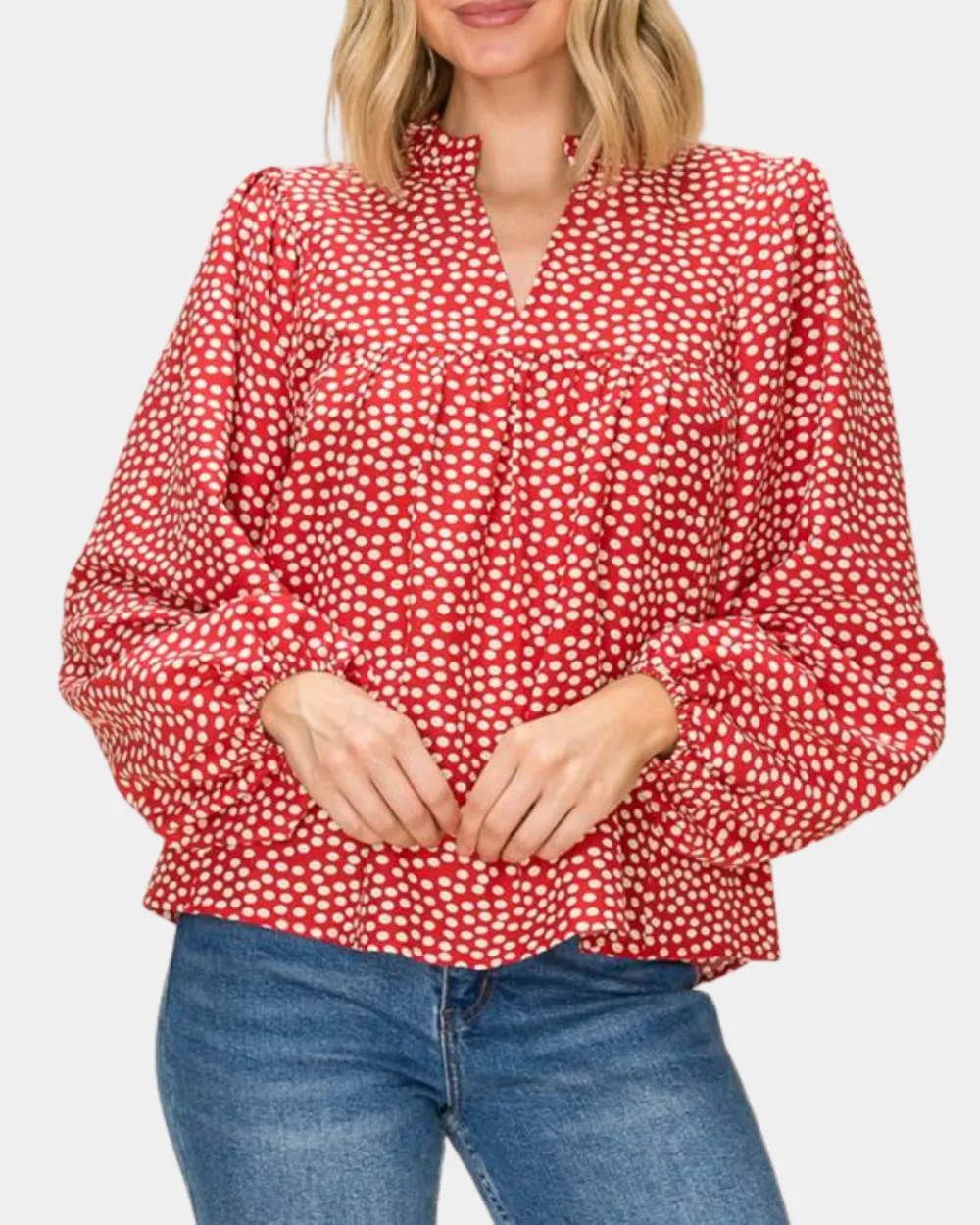 Ruffled Print Blouse