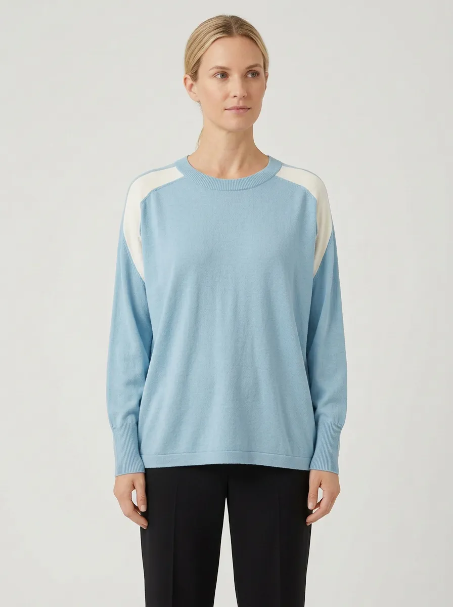Women's Colorblock Crew-Neck Sweater