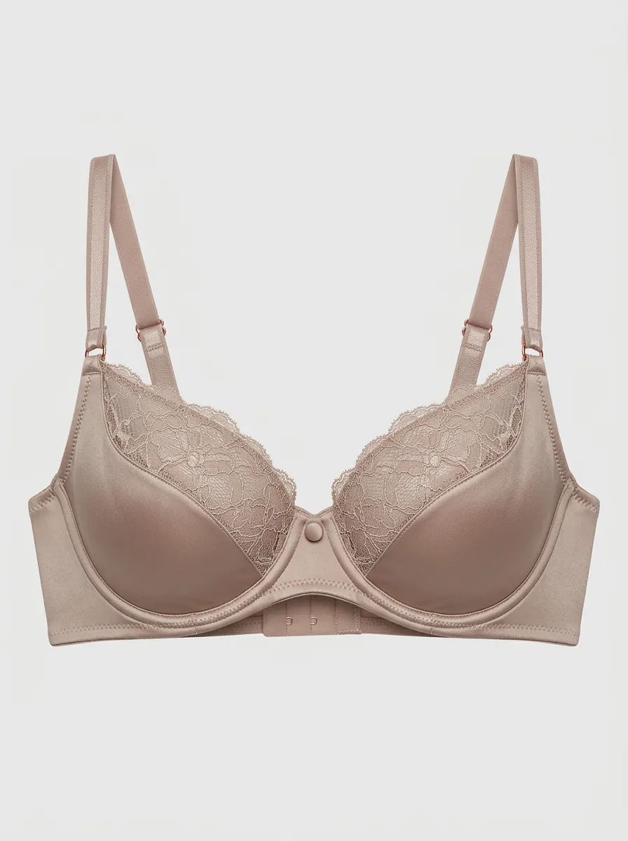 Women's Smooth Underwire Floral-Lace Lace-Trim Bra