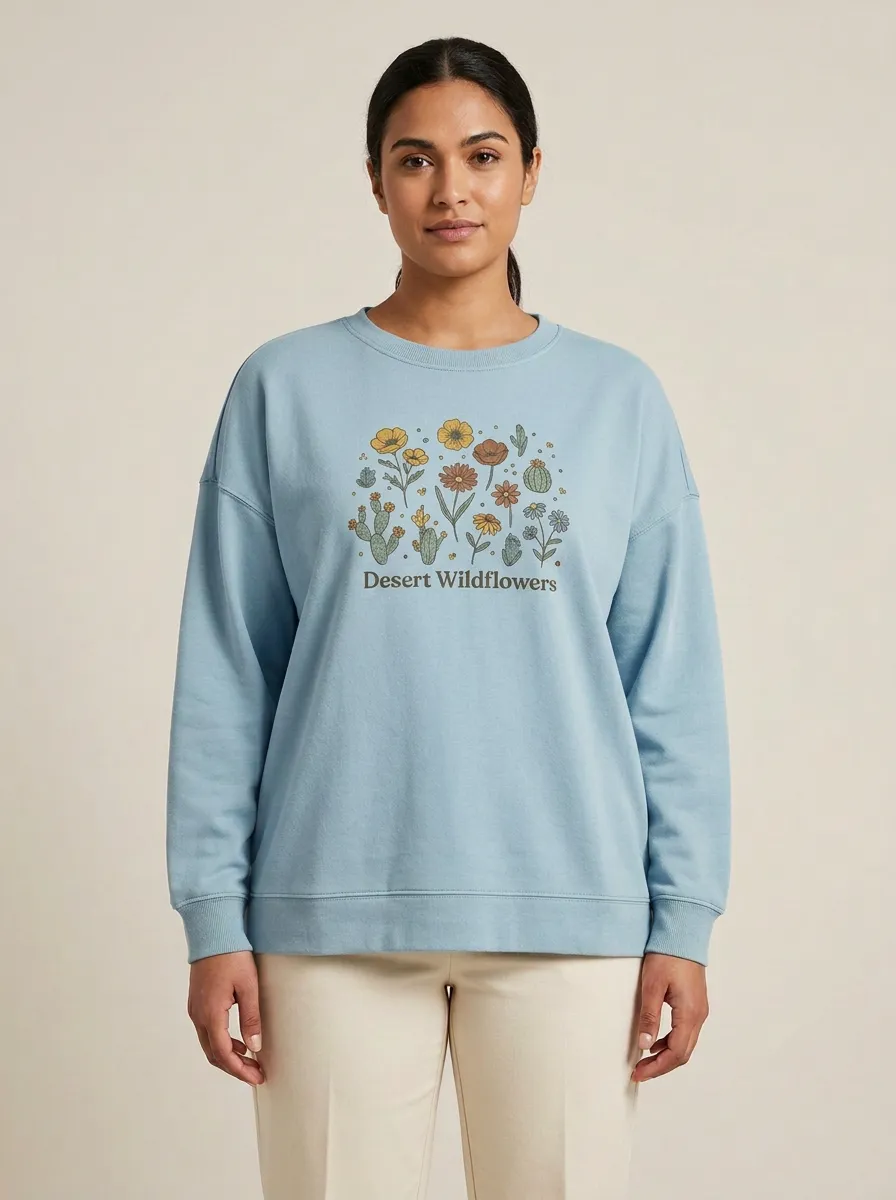 Women's Desert Wildflowers Graphic Sweatshirt