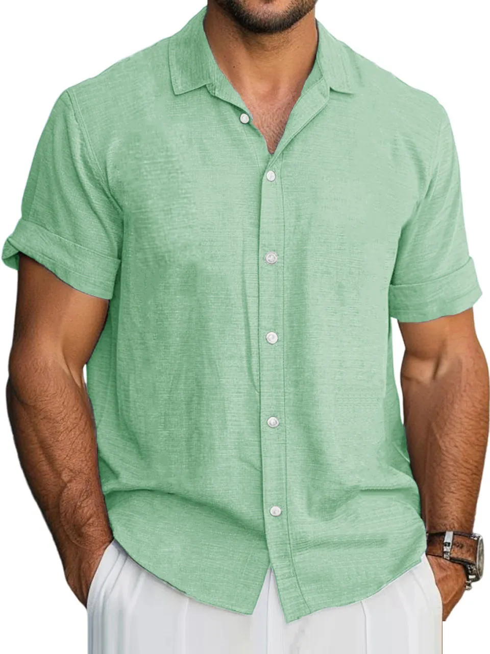 Workwear Short Sleeve Camp Collar Shirt