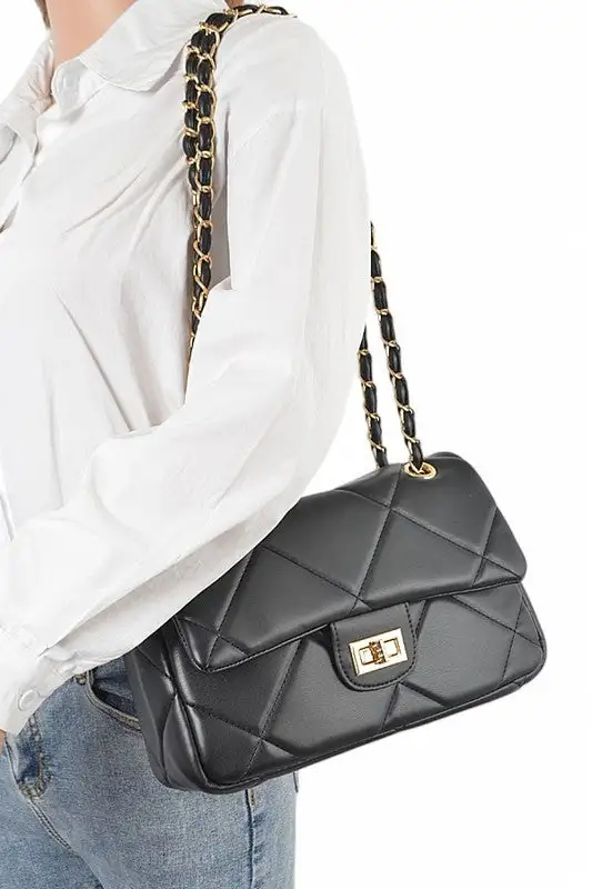 Quilted Twist Shoulder Bag