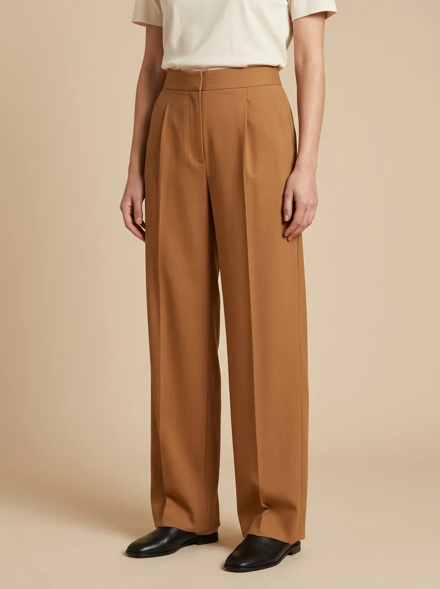 Daily Pleated High Rise Wide Leg Trousers