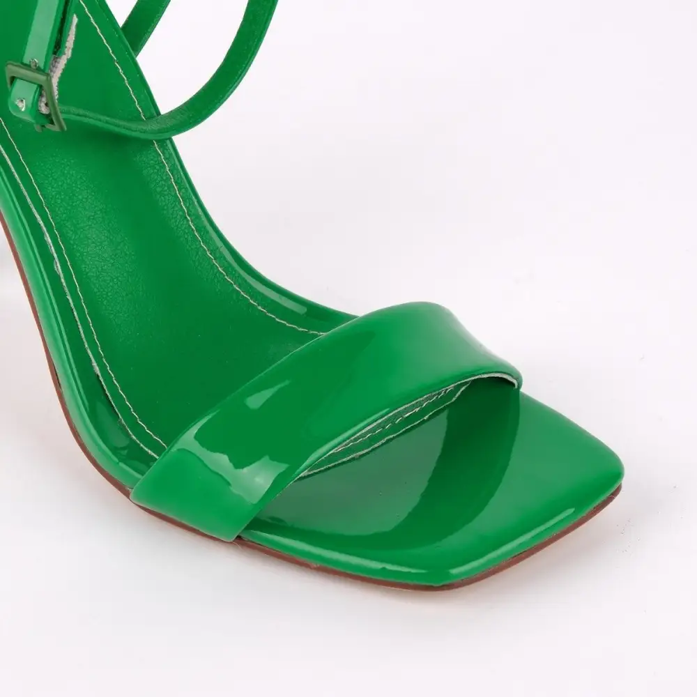 Square Toe Ankle Strap Stiletto Refined Sandals