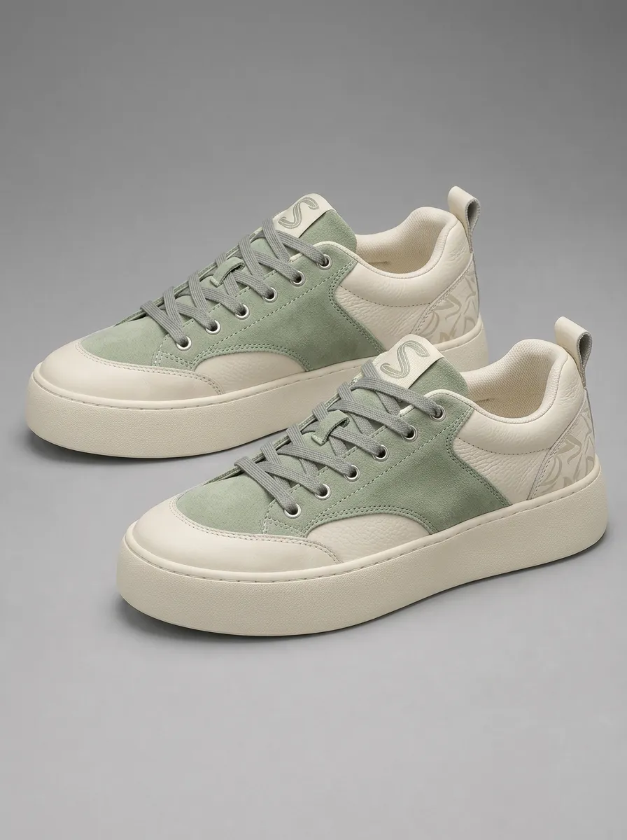 Men's Suede Leather Contrast Skate Shoes