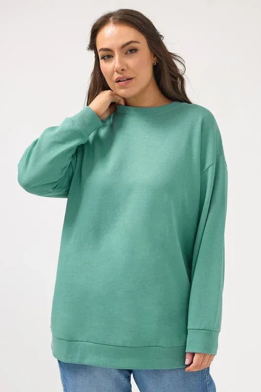Teal Blue Crew Neck Sweatshirt