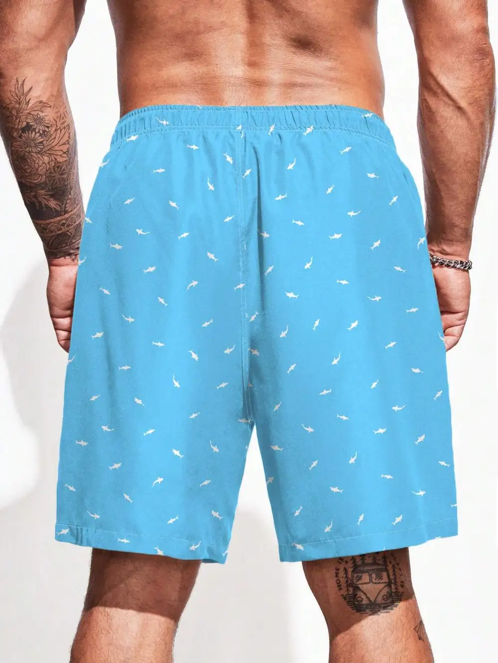 Men's Resort Allover Print Drawstring Swim Trunks