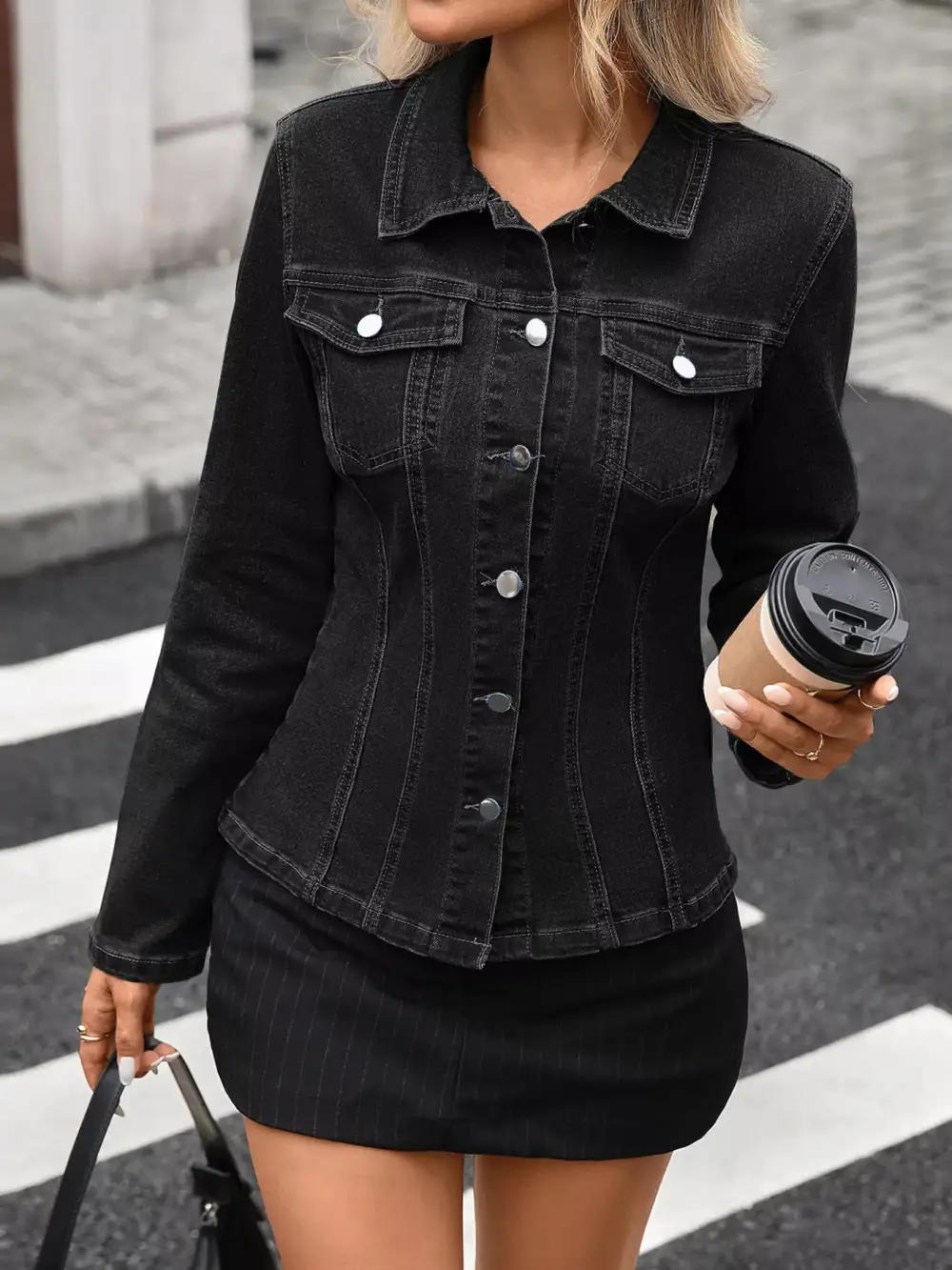Button Up Long Sleeve Jacket Lightweight Layering Style