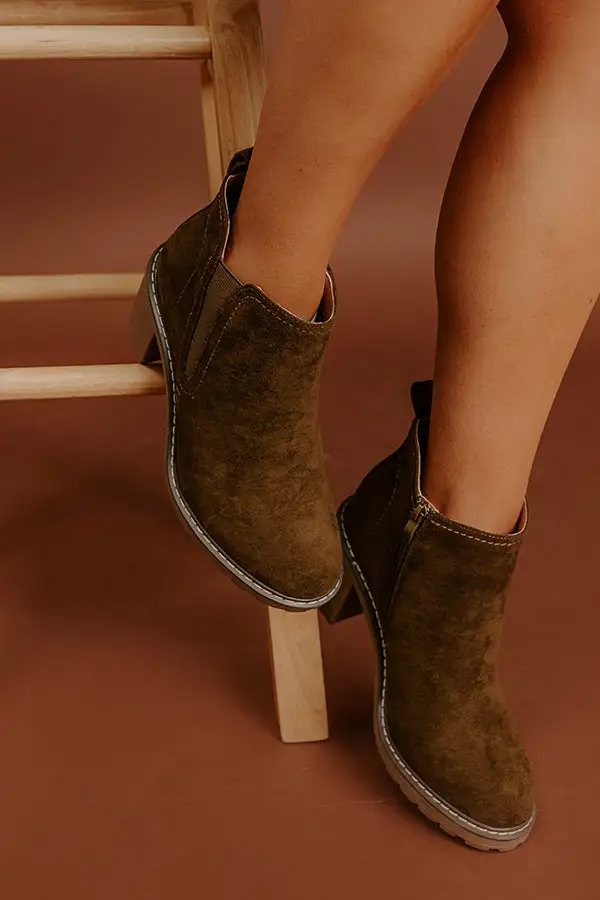 High Heel Faux Suede Ankle Boots