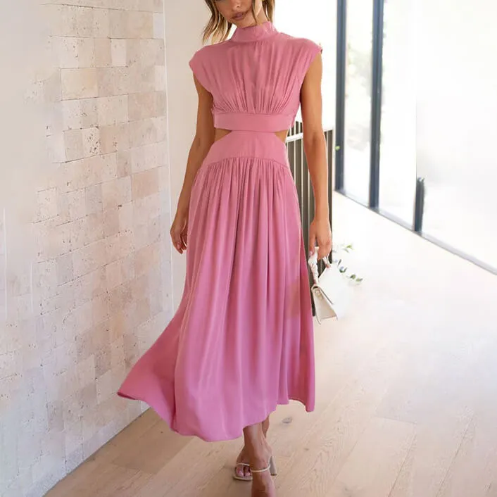  Cutout Waist Midi Dress