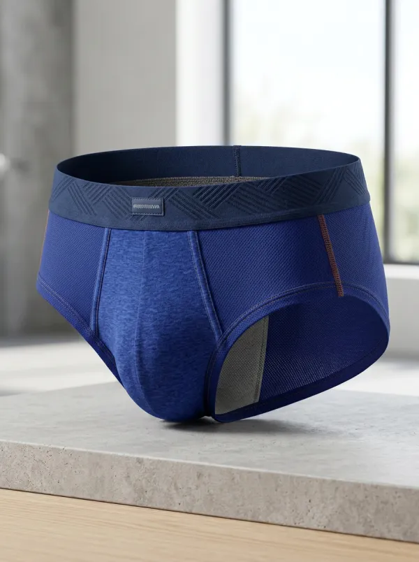 Men's Athletic Performance Mesh Colorblock Printed Briefs