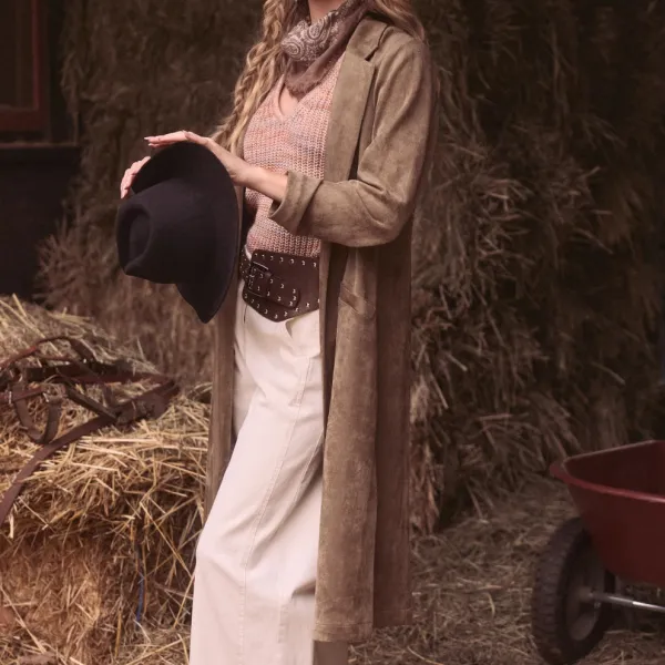 Faux Suede Duster