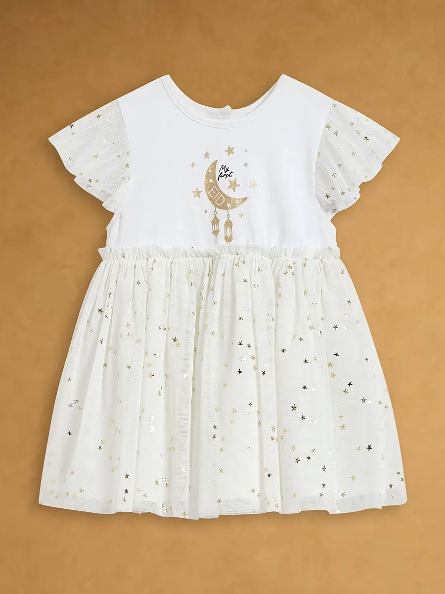 White My First Eid Dress