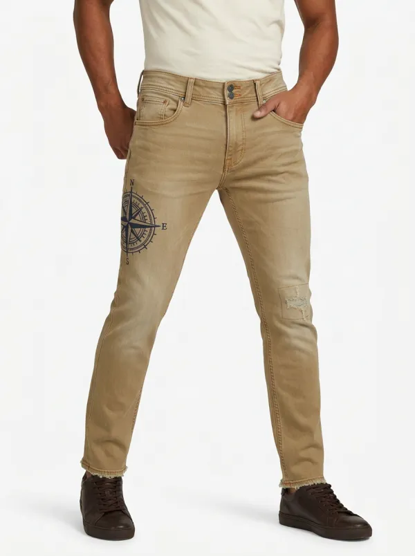 Men's Ridge Explorer Compass Printed Slim-Fit Jeans