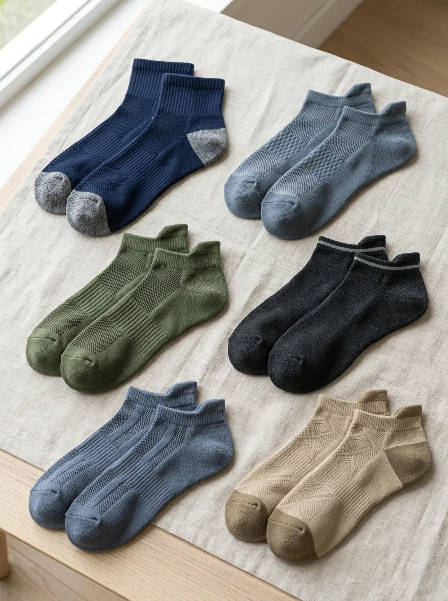 Ribbed Men's Six Pack Ankle Sock Collection