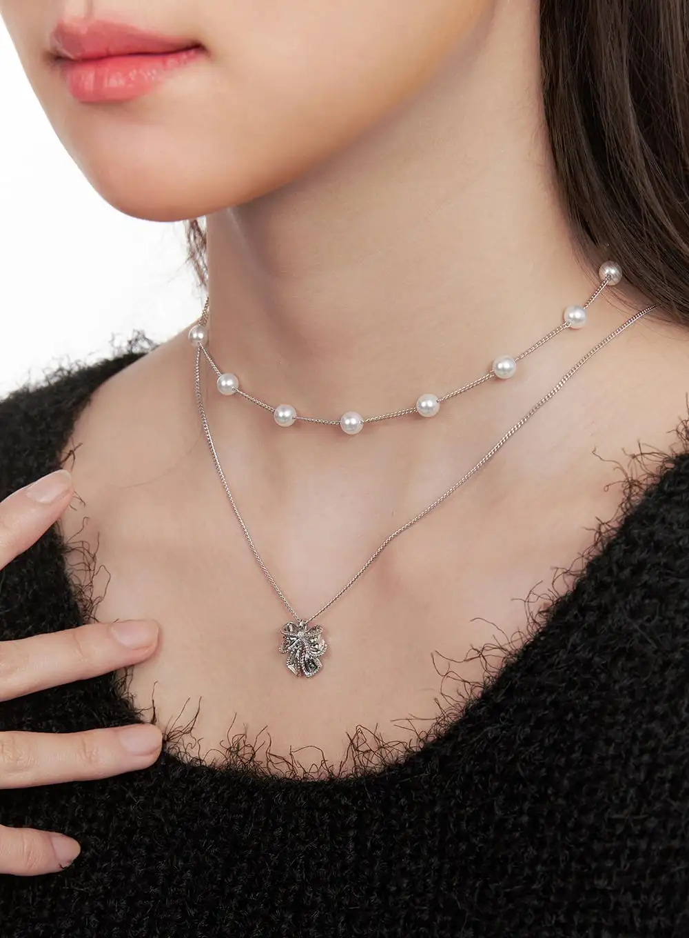 Pearl Ribbon Necklace
