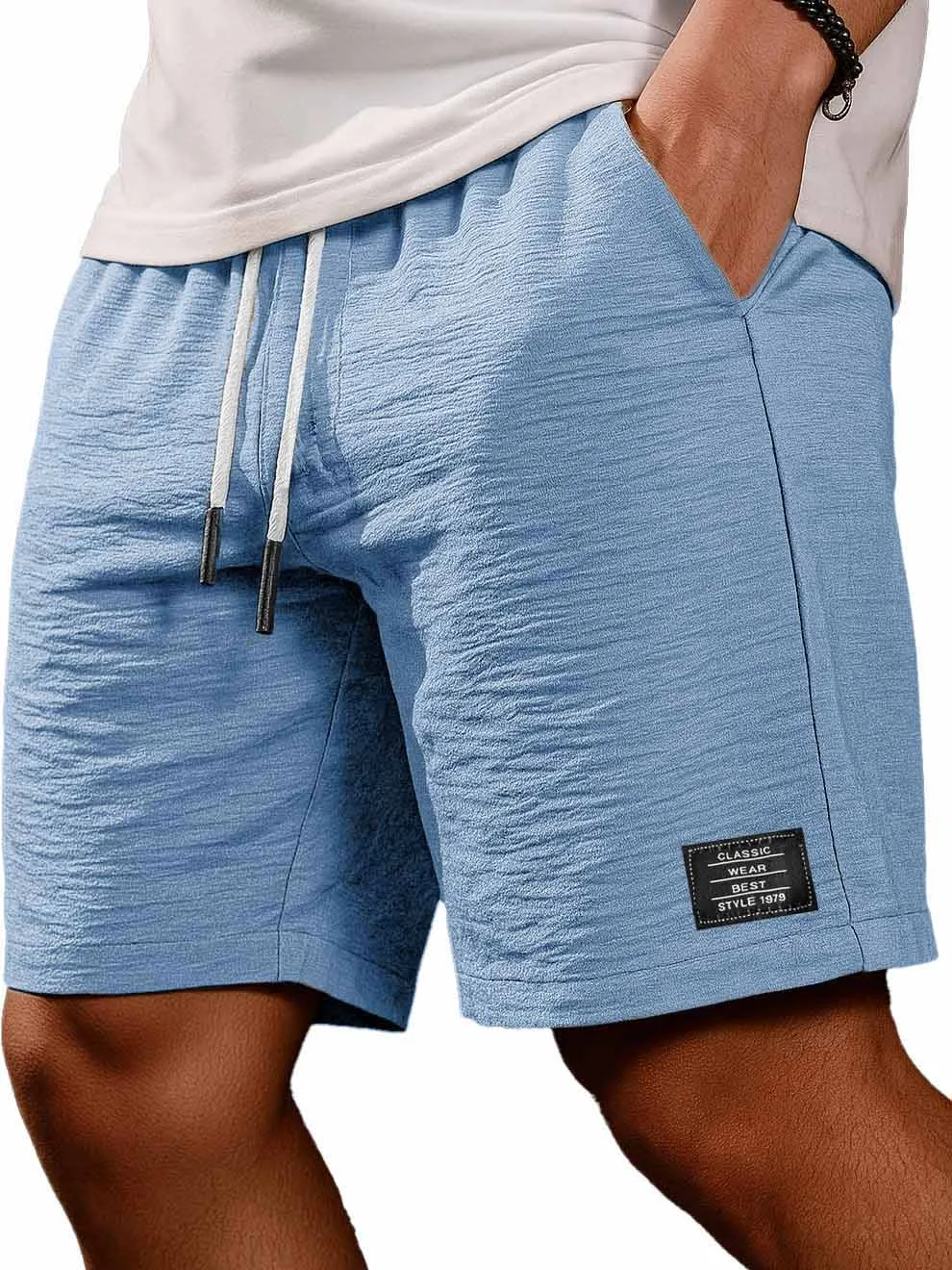 Linen Blend Pleated Shorts