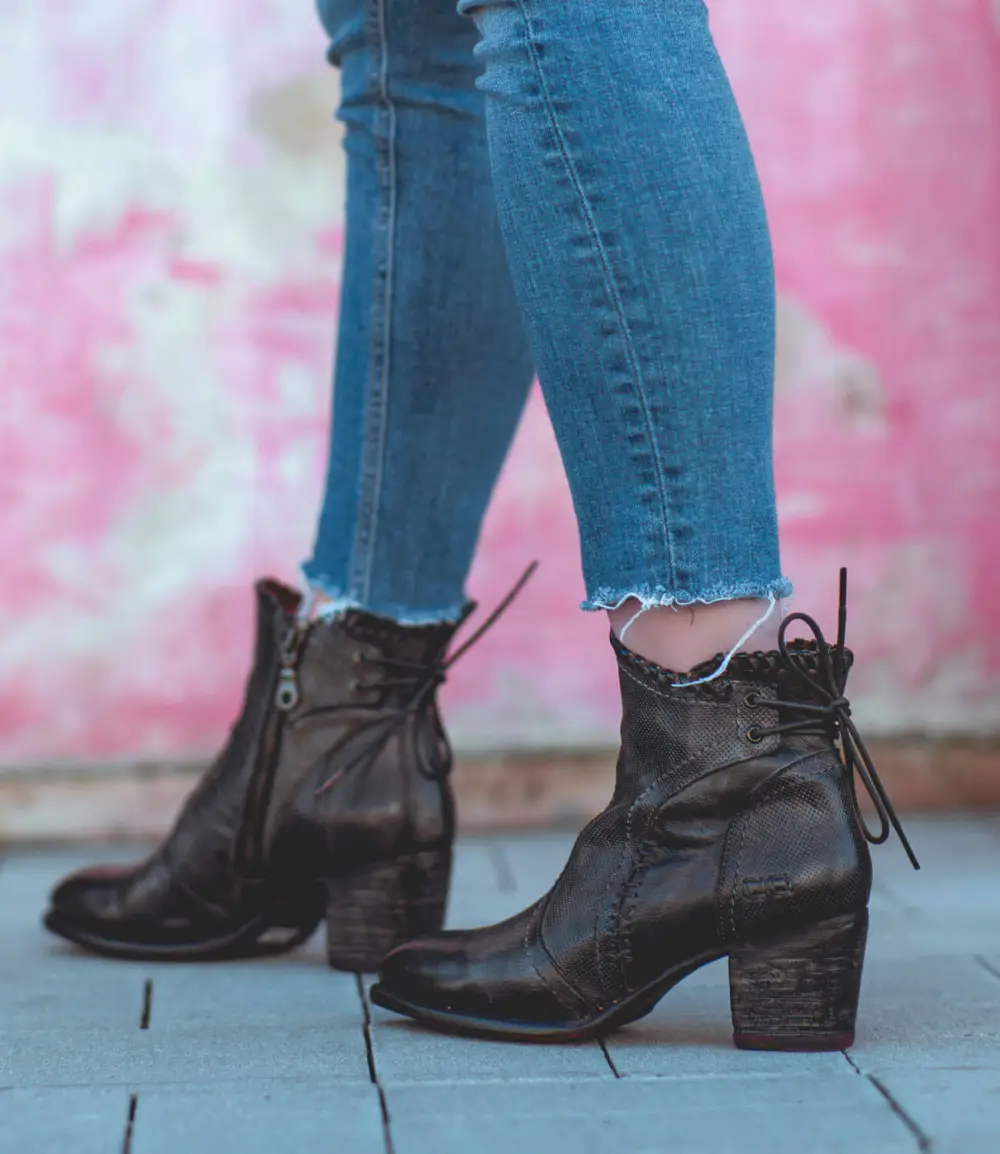 Back-Lace Side-Zip Ankle Boots
