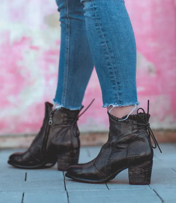 Back-Lace Side-Zip Ankle Boots