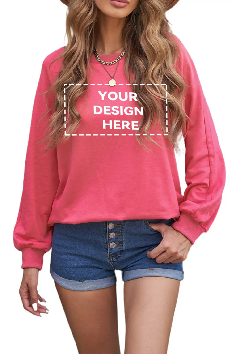 Plain Relaxed Fit Crew Neck Sweatshirt