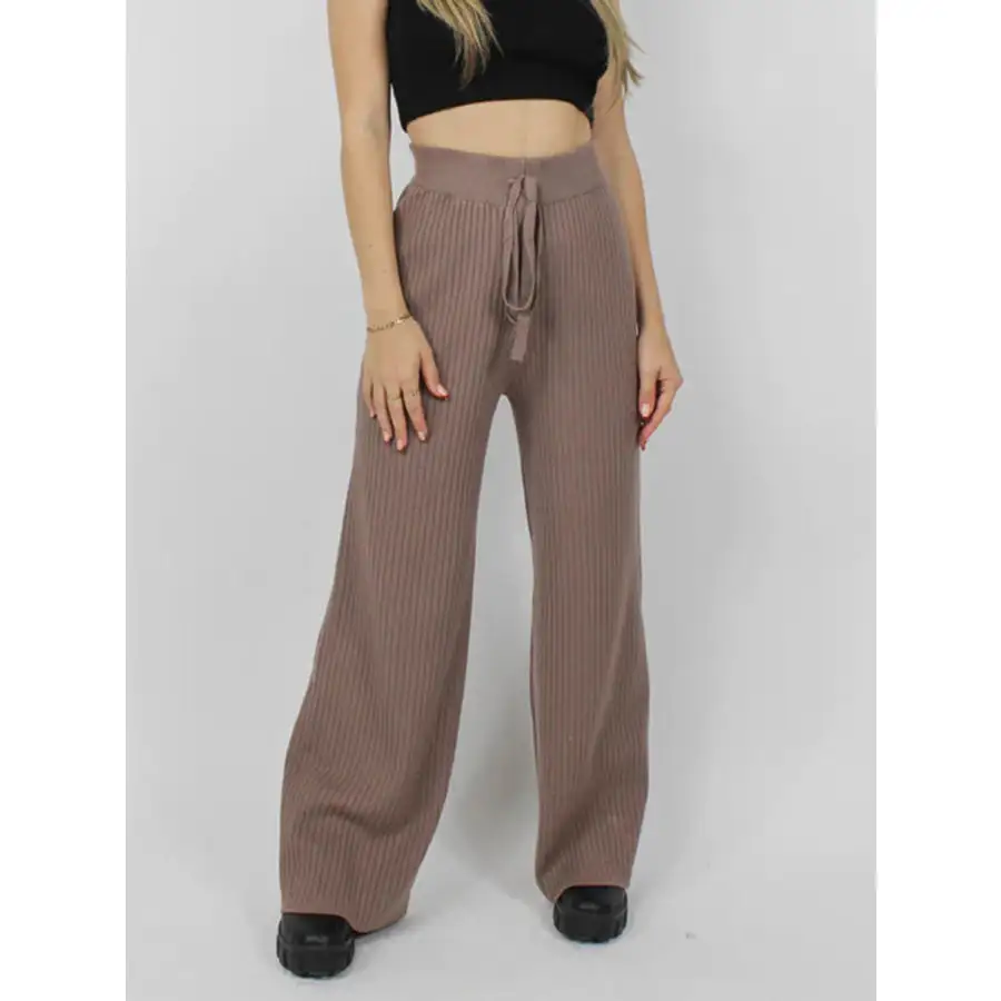 Ribbed Wide Leg Sweater Pants