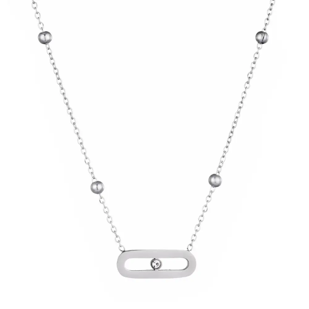 Zirconia Bar Necklace