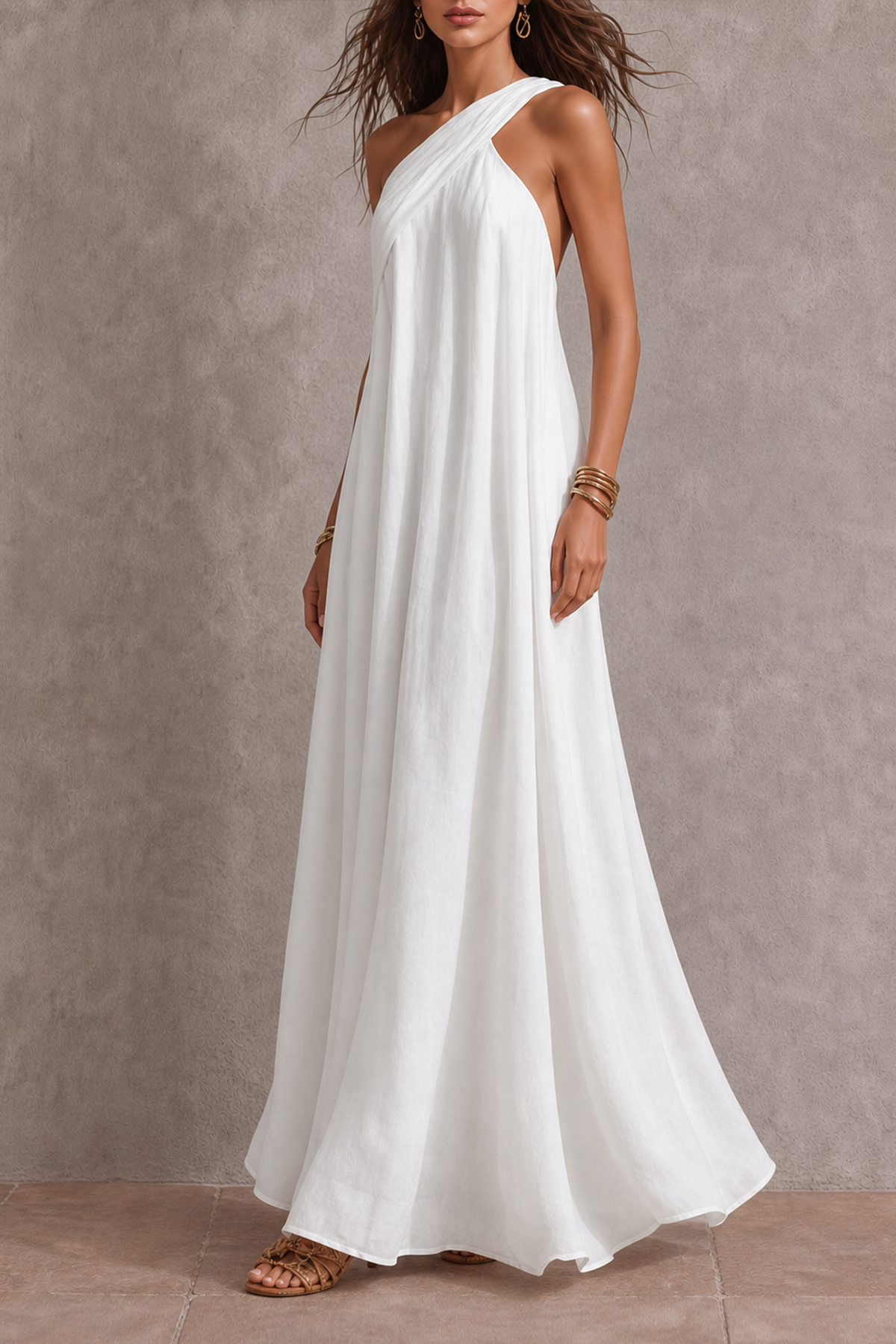 Classic One Shoulder Maxi Dress