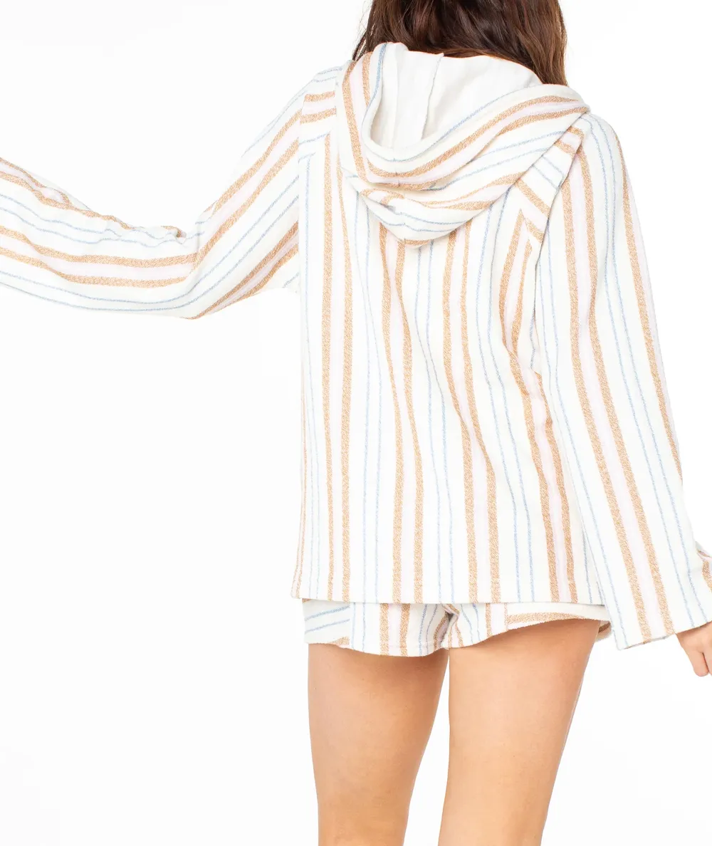 Striped Print Hooded Sweatshirt