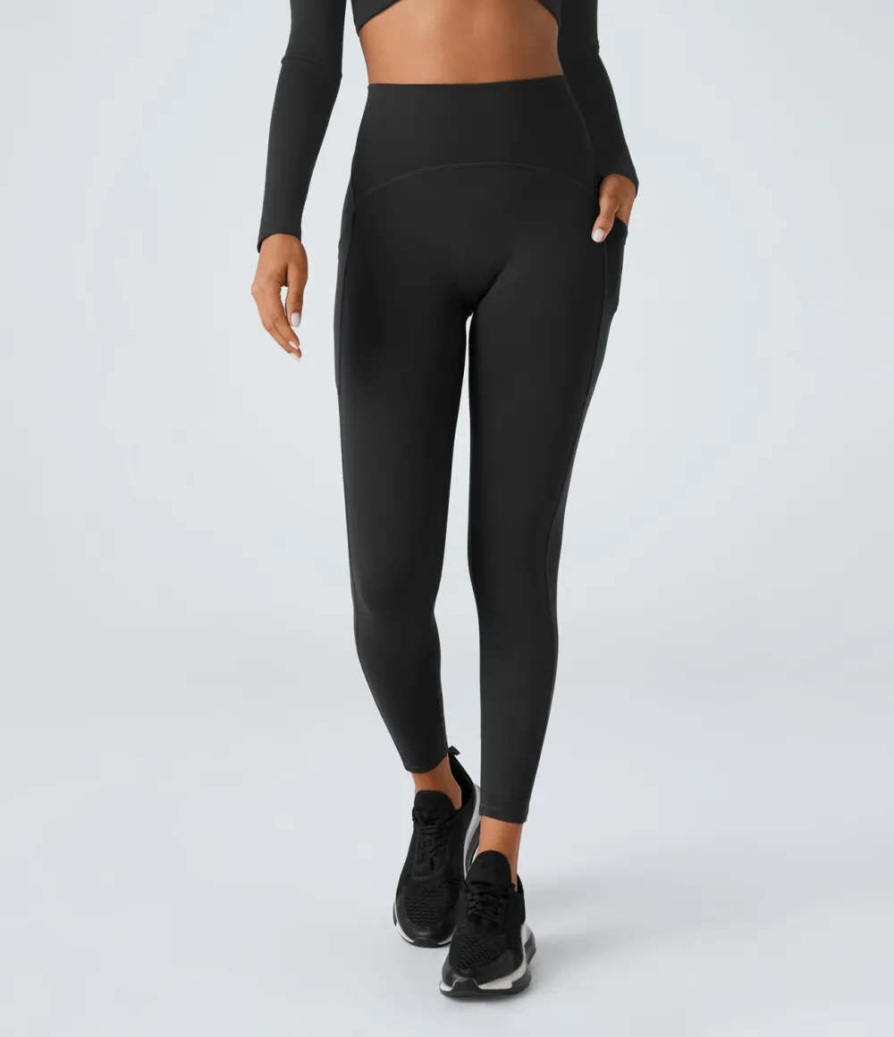 SpeedWave High Waisted Side Pocket Quick Dry 7/8 Running Leggings