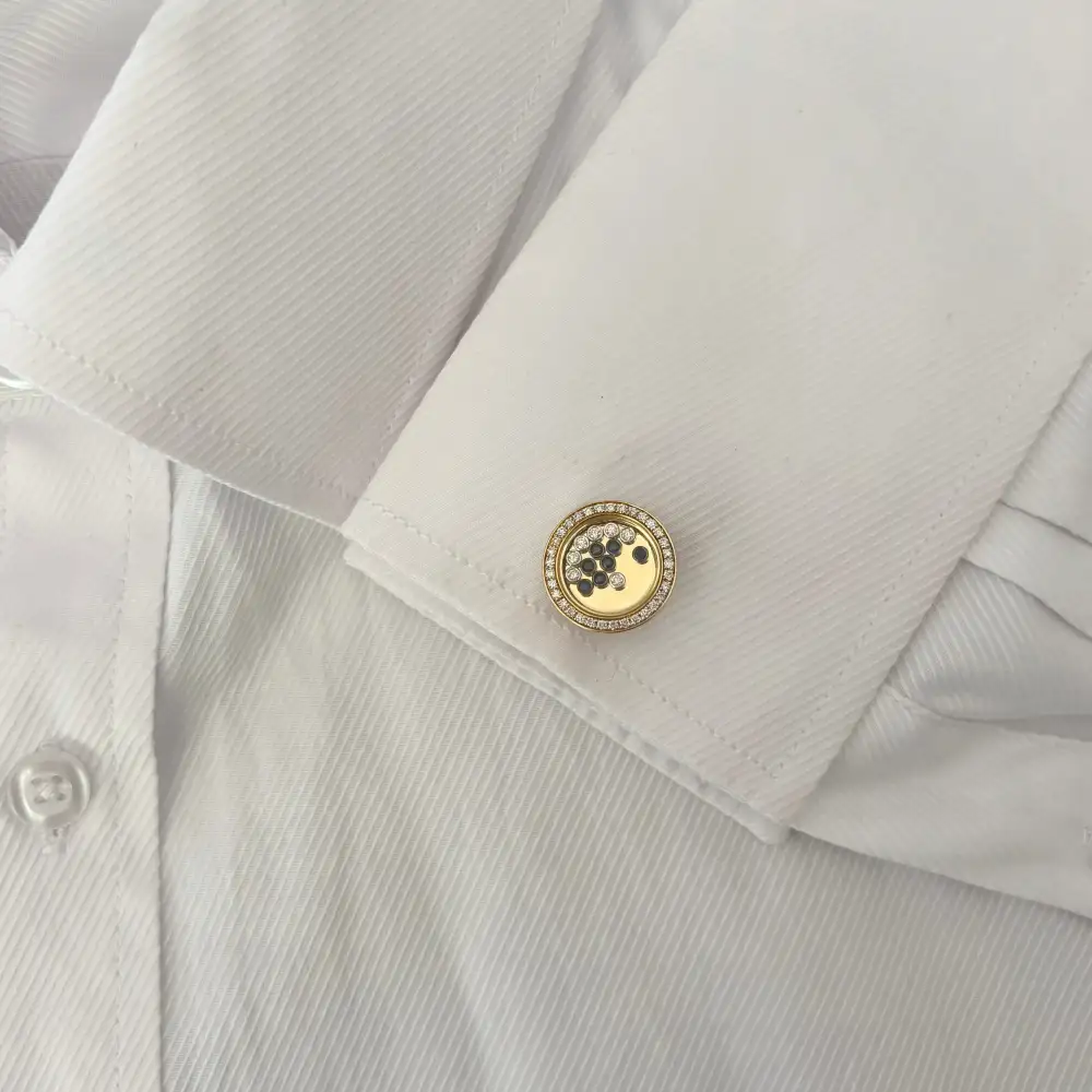 Minimal Diamond Sapphire Cufflinks