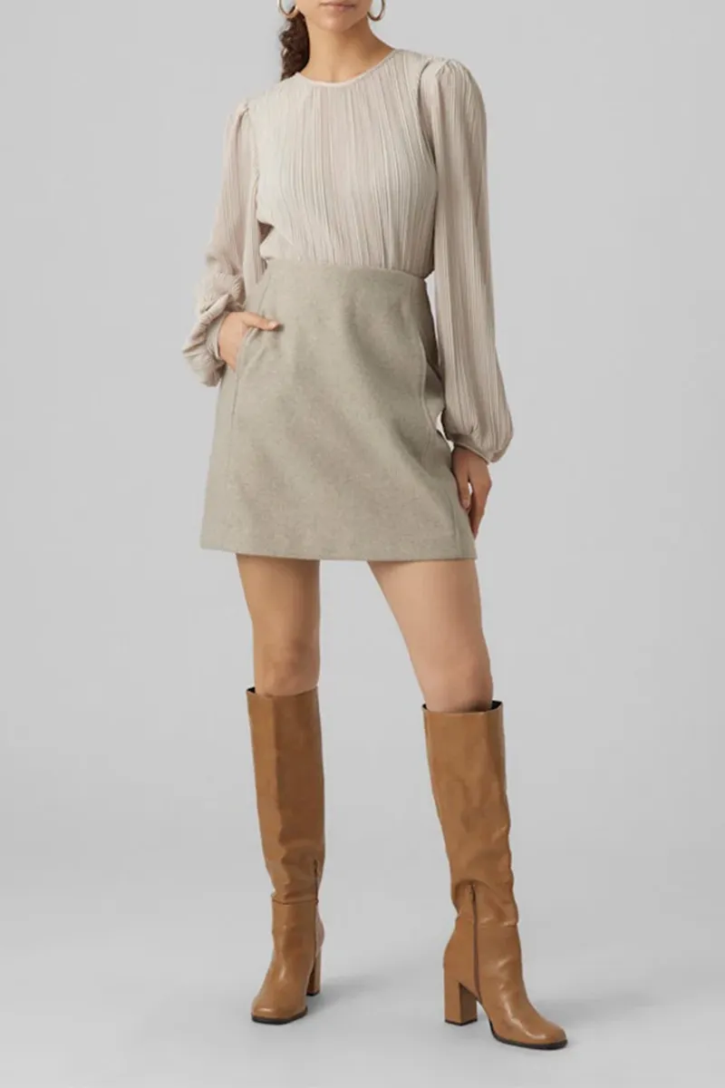 Pocket Designed Woolen Short Skirts
