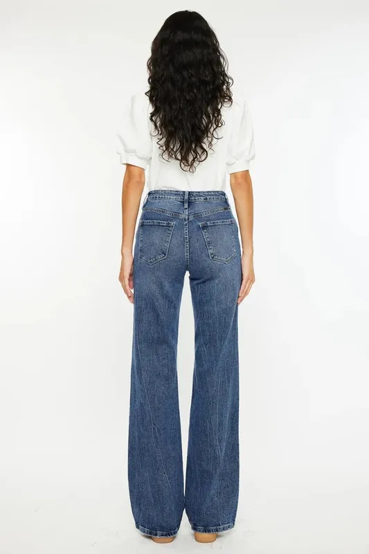 Distressed Straight Denim Jeans