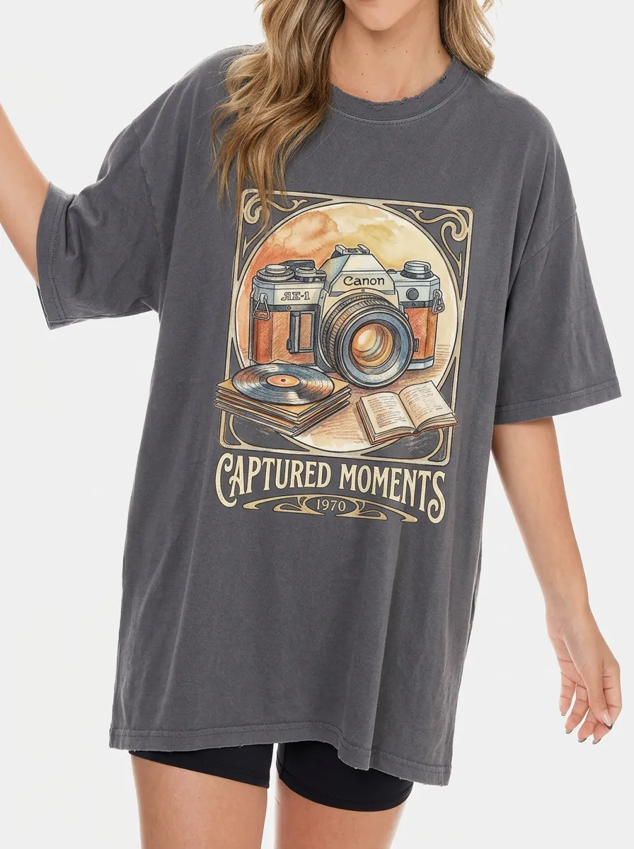 Women's Photography Vintage Camera Graphic T-Shirt