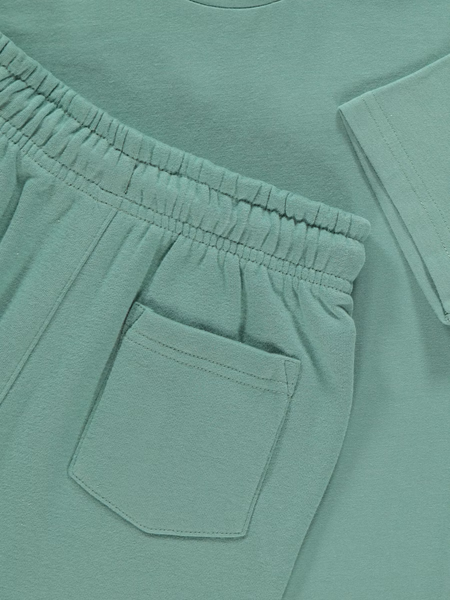 Jade Green Short Sleeve T-shirt and Shorts Set detail 1