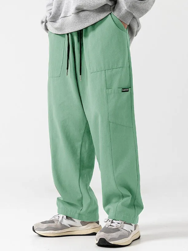 Pocket Drawstring Relaxed Trousers
