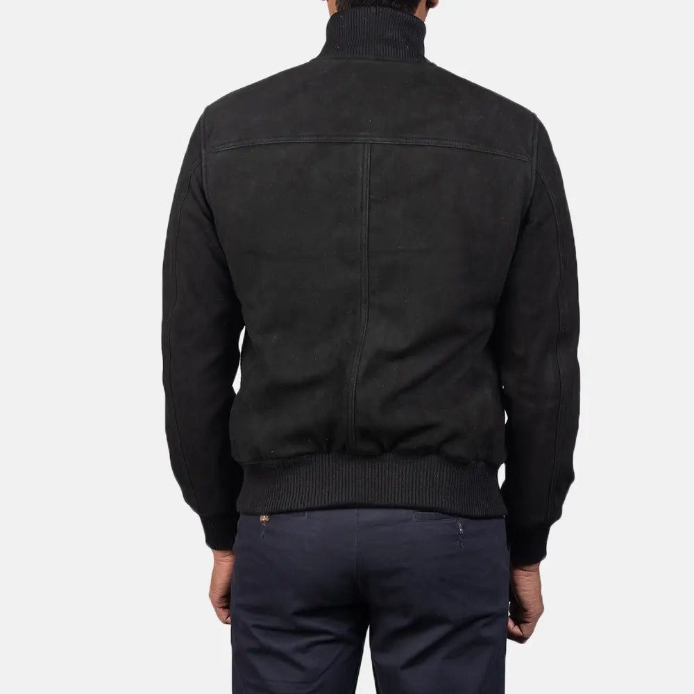 Men's Utility Bomber Suede Jacket