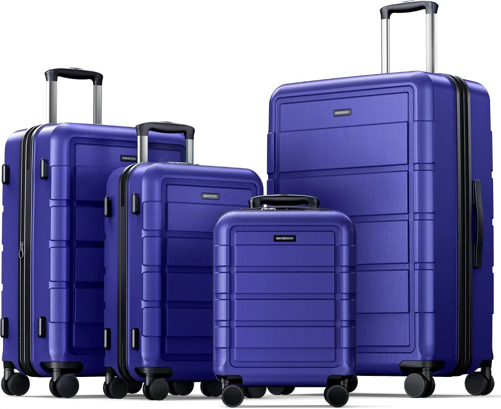 SHOWKOO G-Series Luggage set 3pcs, 100% PC Durable Hardshell Suitcase