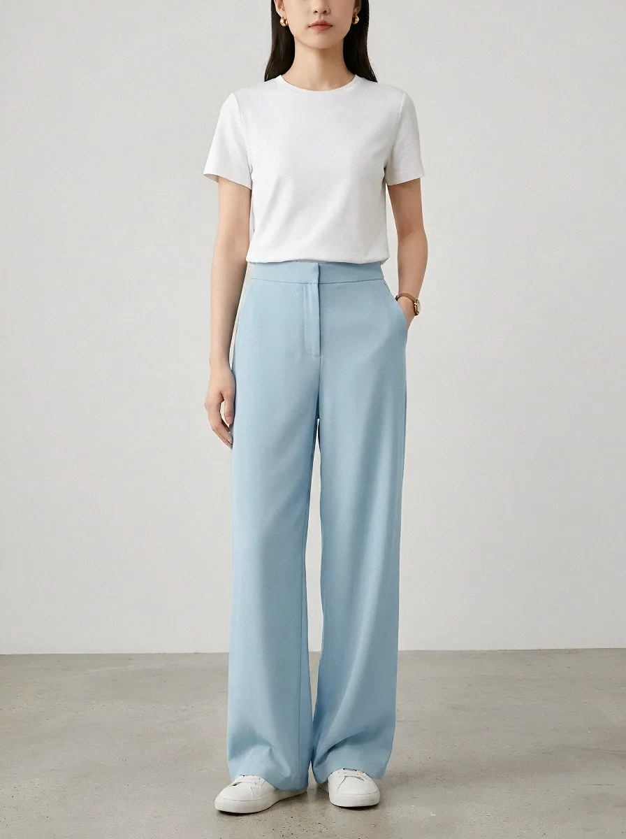 Modern High-Waist Women's Wide-Leg Trousers